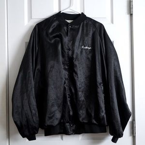 The Vintage Twin Black Satin Bomber Jacket Unisex Joker Bally’s Atlantic City